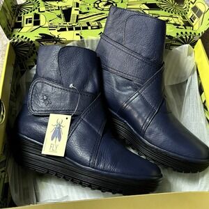 Fly London Rada Navy Blue Womens Boots Size 38/ US 7